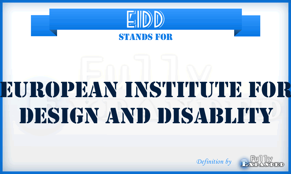 EIDD - European Institute for Design and Disablity