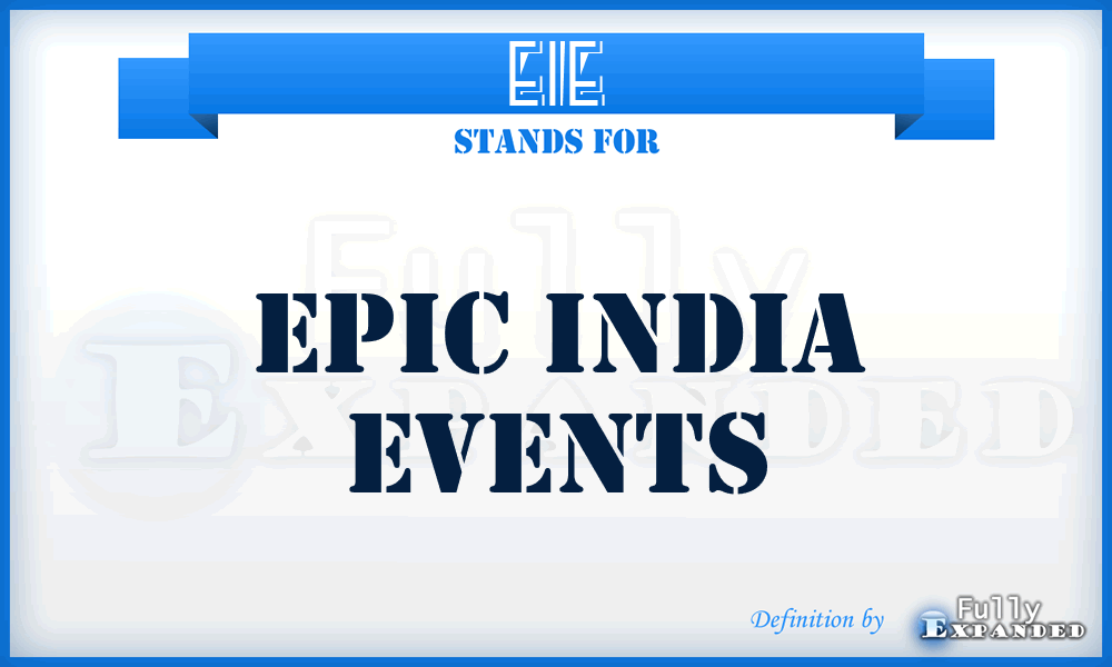 EIE - Epic India Events