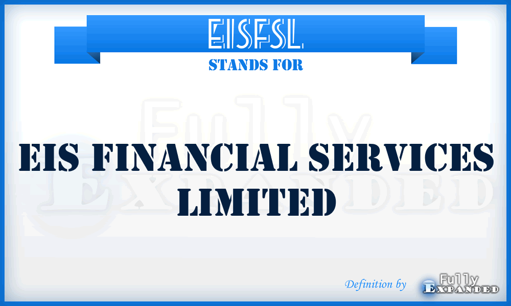 EISFSL - EIS Financial Services Limited