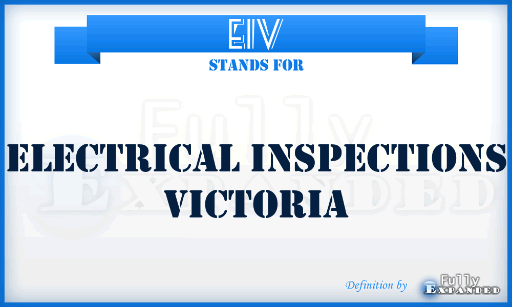 EIV - Electrical Inspections Victoria