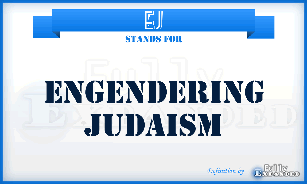 EJ - Engendering Judaism