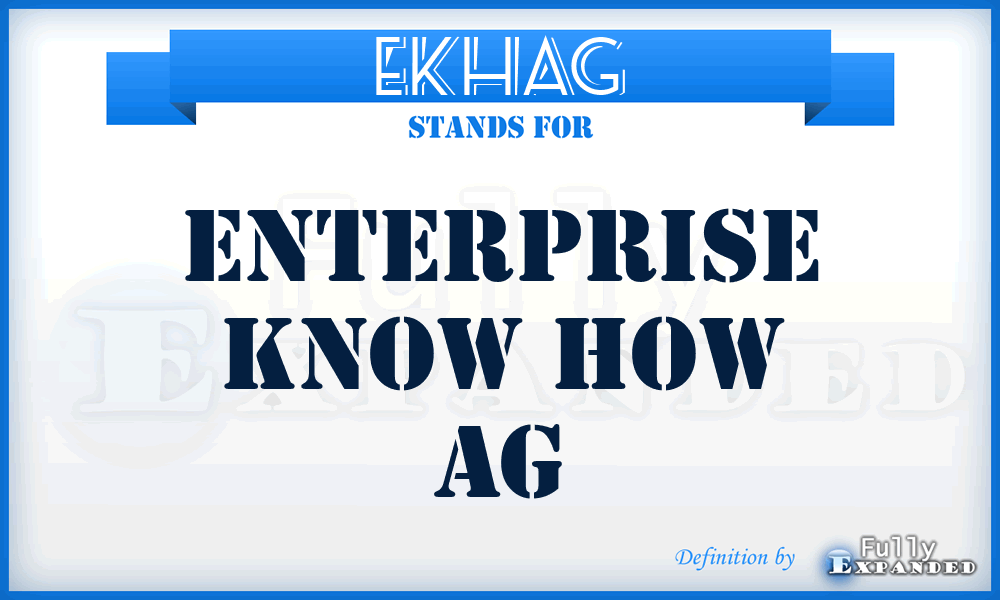 EKHAG - Enterprise Know How AG