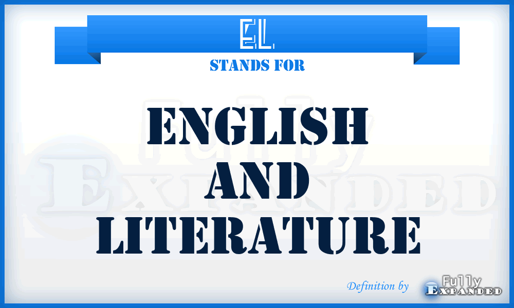 EL - English and Literature