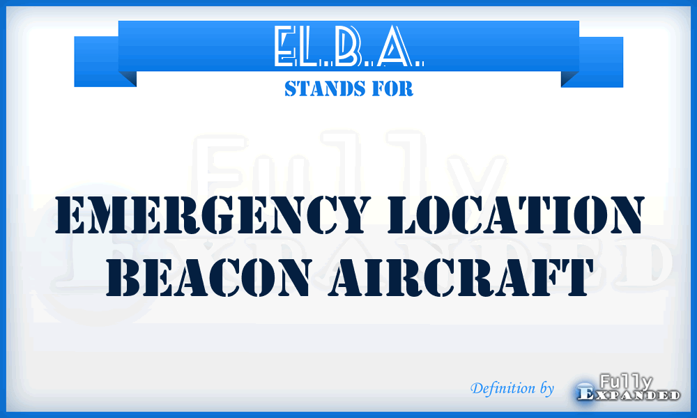 EL.B.A. - Emergency Location Beacon Aircraft