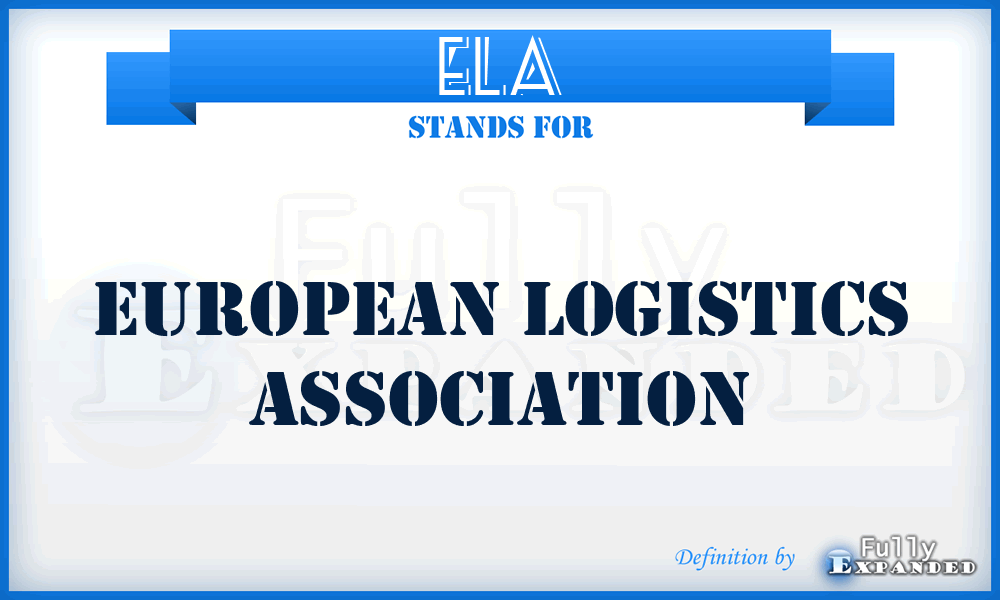 ELA - European Logistics Association