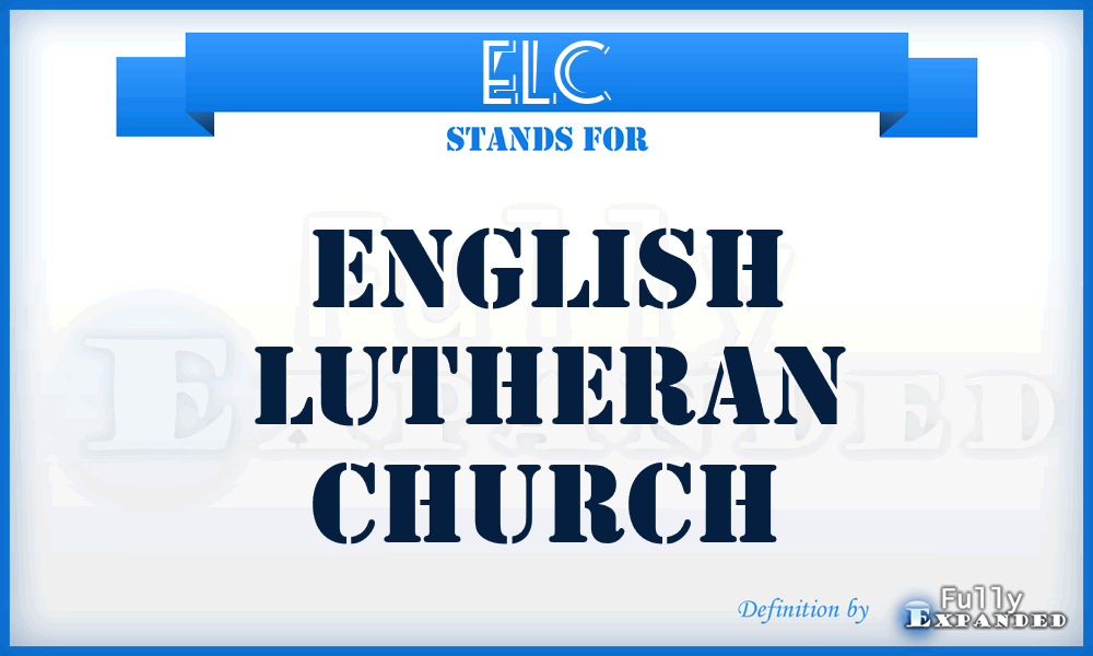 ELC - English Lutheran Church