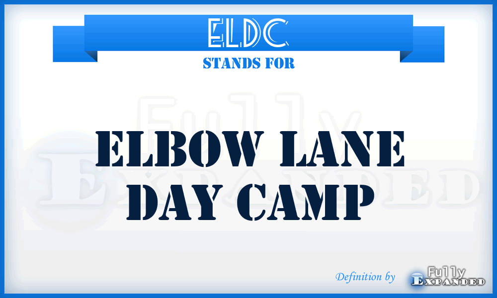 ELDC - Elbow Lane Day Camp