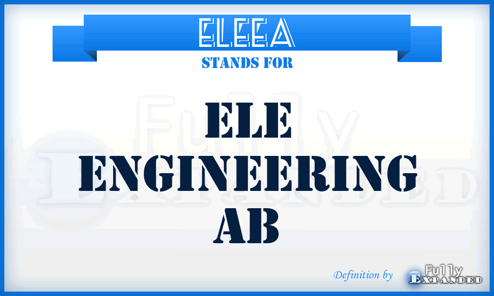 ELEEA - ELE Engineering Ab