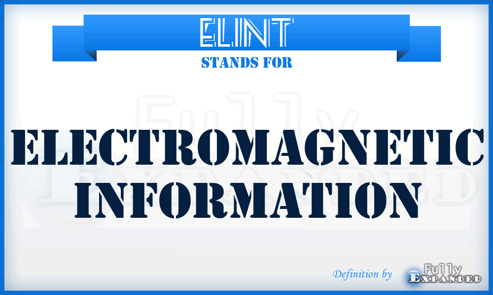 ELINT - electromagnetic information