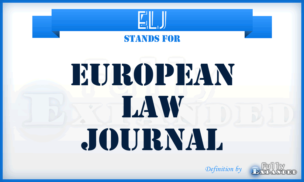 ELJ - European Law Journal