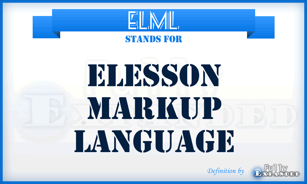ELML - eLesson Markup Language