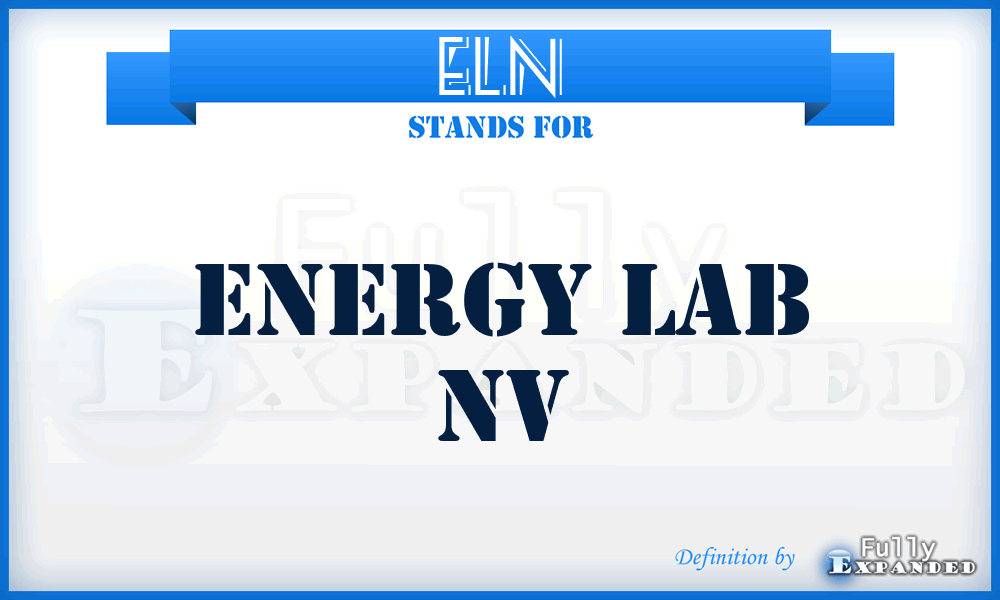 ELN - Energy Lab Nv