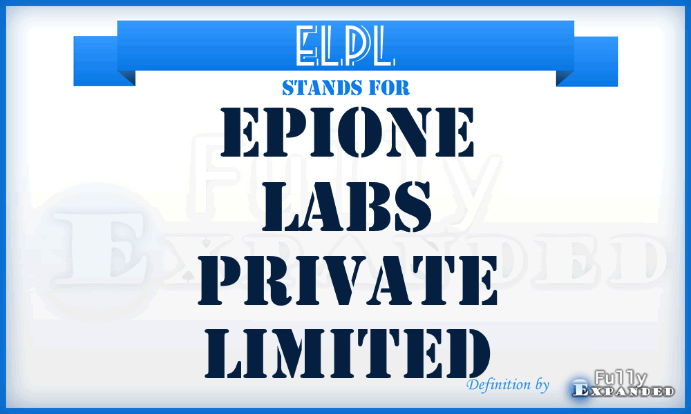 ELPL - Epione Labs Private Limited