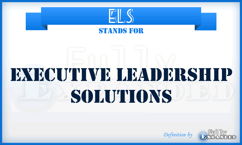 ELS - Executive Leadership Solutions