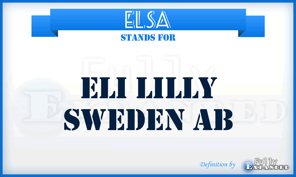 ELSA - Eli Lilly Sweden Ab