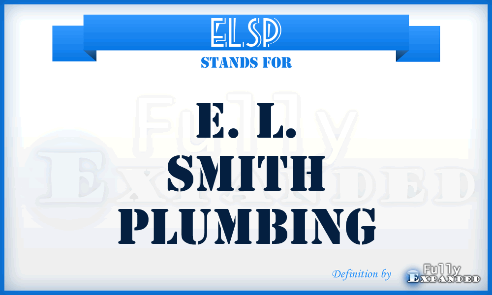 ELSP - E. L. Smith Plumbing