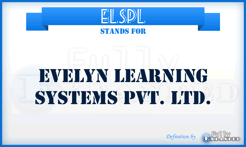 ELSPL - Evelyn Learning Systems Pvt. Ltd.