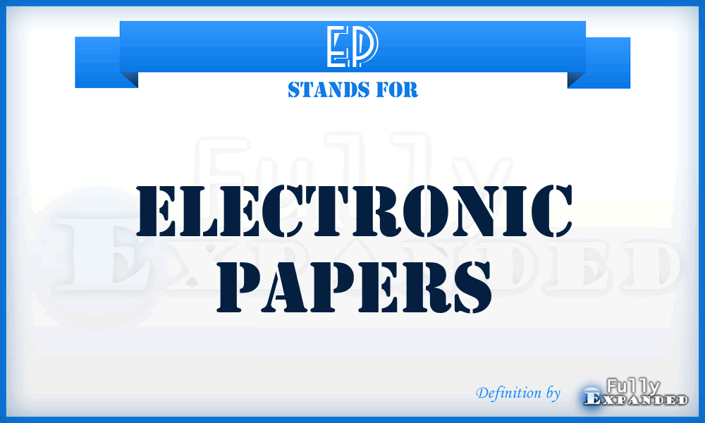 EP - Electronic Papers