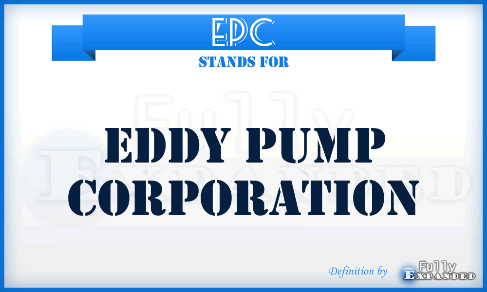 EPC - Eddy Pump Corporation