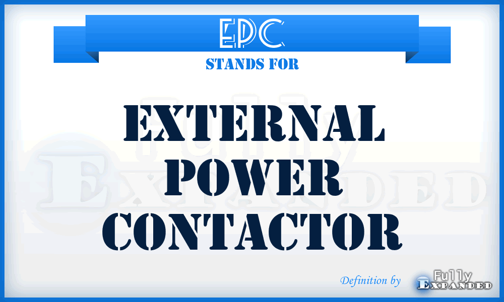 EPC - External Power Contactor