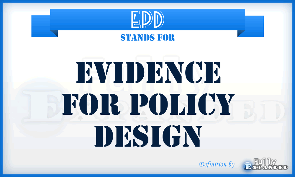 EPD - Evidence for Policy Design