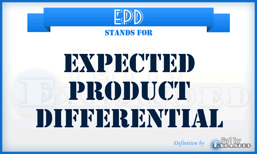 EPD - Expected Product Differential