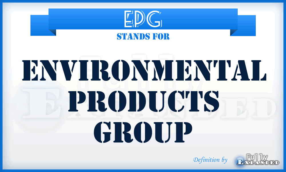 EPG - Environmental Products Group