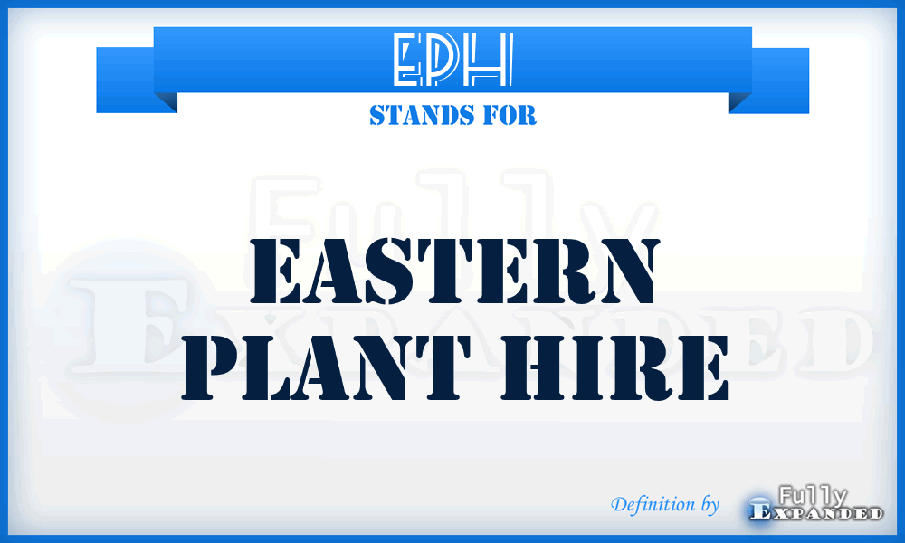 EPH - Eastern Plant Hire