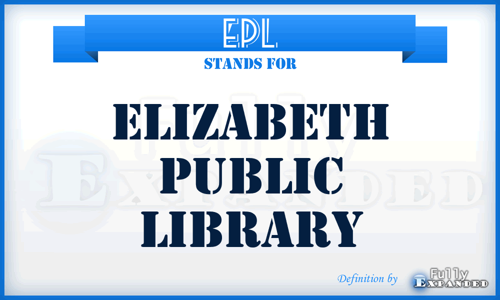 EPL - Elizabeth Public Library