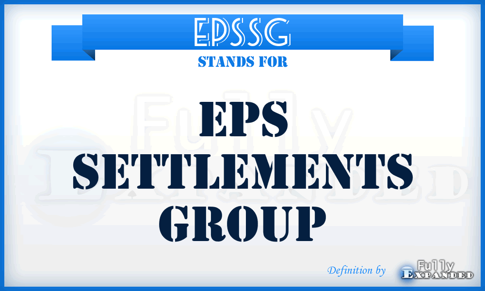 EPSSG - EPS Settlements Group