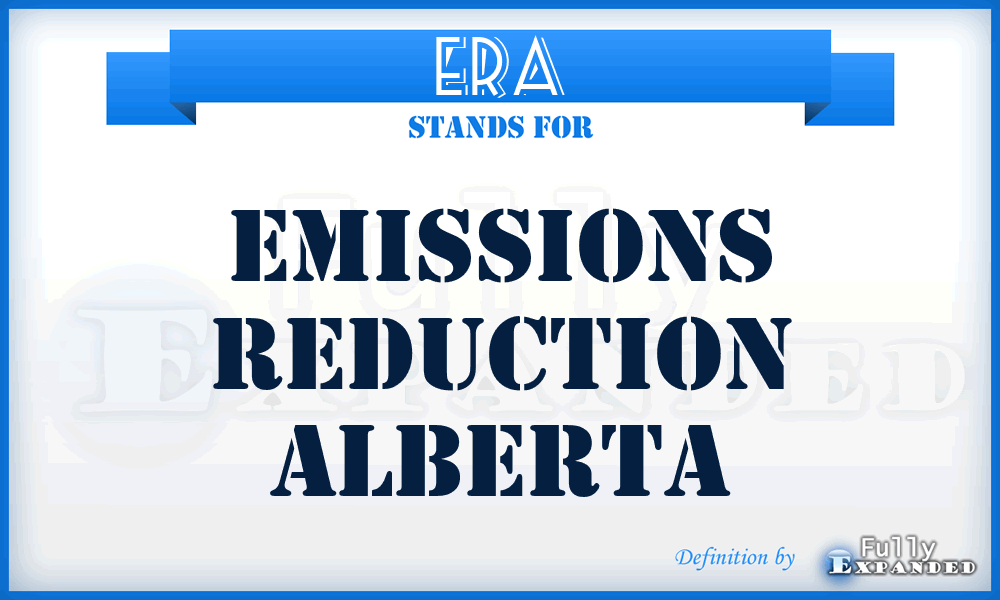 ERA - Emissions Reduction Alberta
