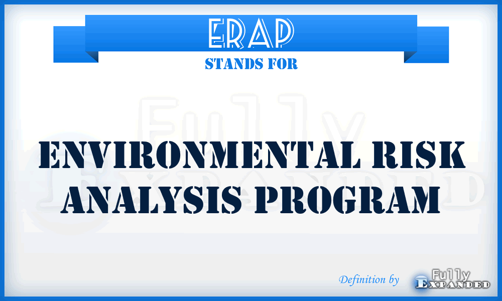 ERAP - Environmental Risk Analysis Program