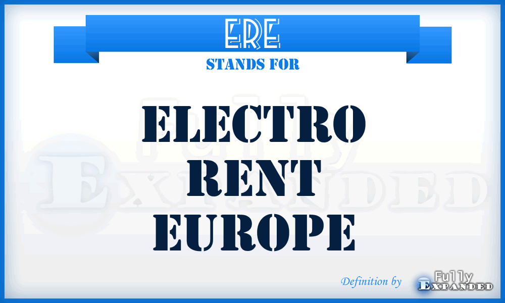 ERE - Electro Rent Europe