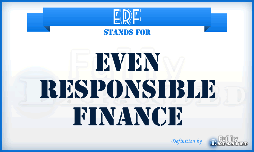 ERF - Even Responsible Finance