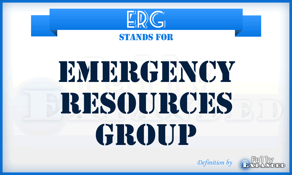 ERG - Emergency Resources Group