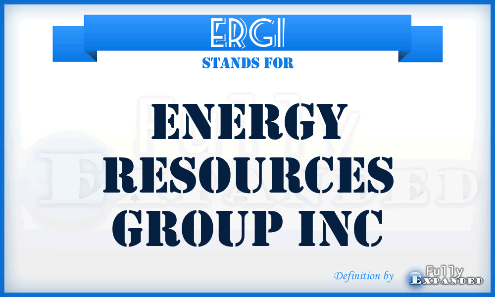 ERGI - Energy Resources Group Inc