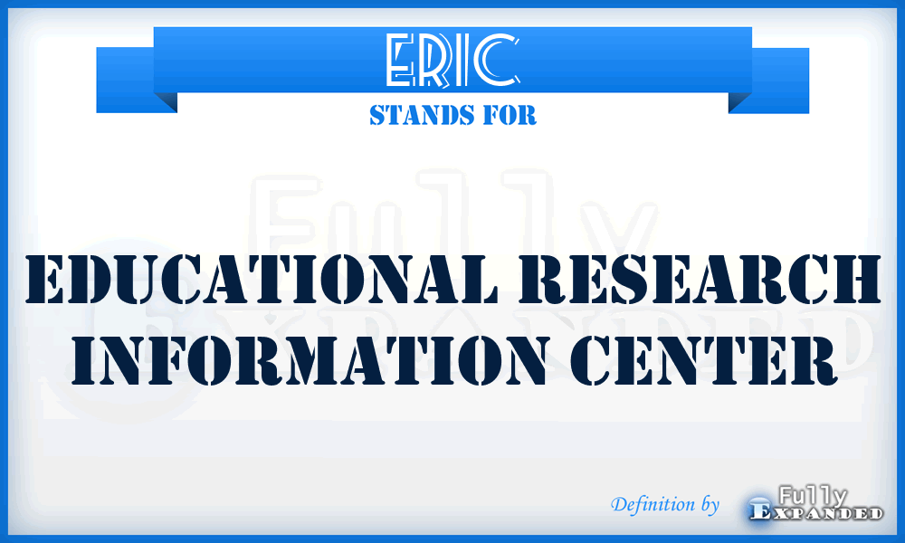 ERIC - Educational Research Information Center