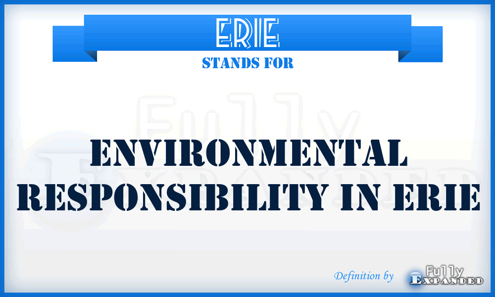 ERIE - Environmental Responsibility In Erie