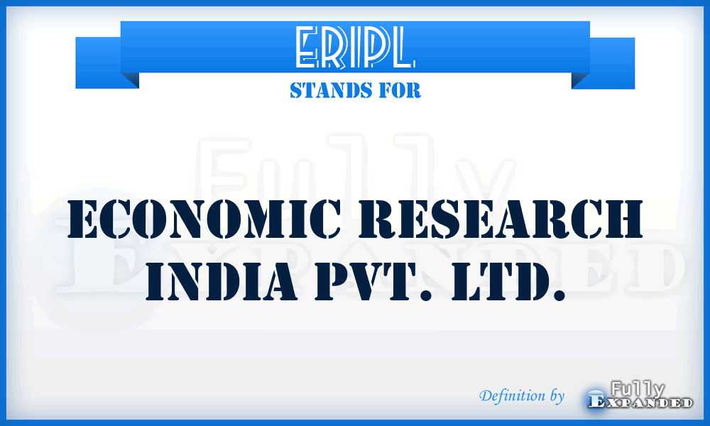ERIPL - Economic Research India Pvt. Ltd.