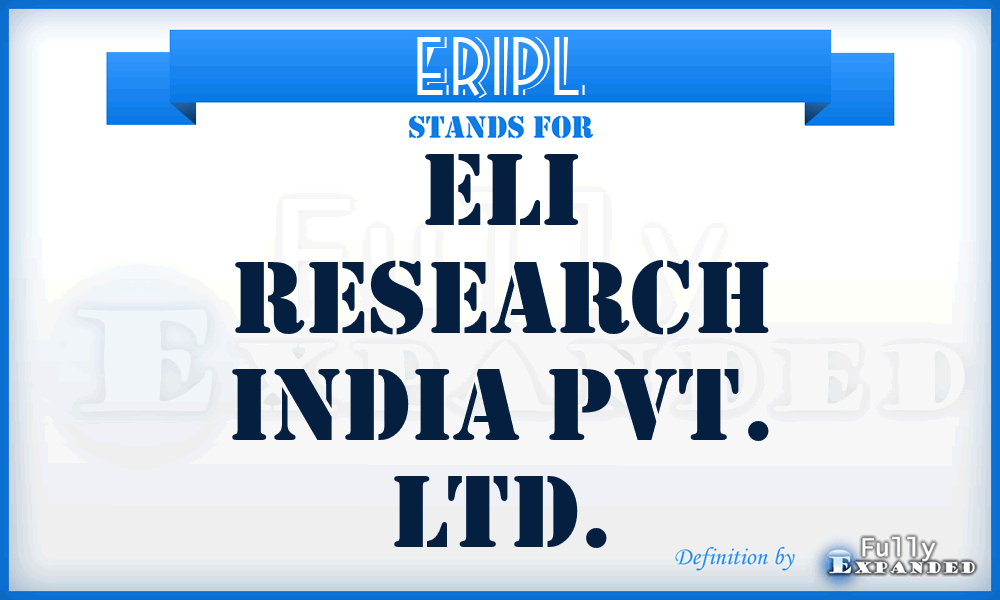 ERIPL - Eli Research India Pvt. Ltd.