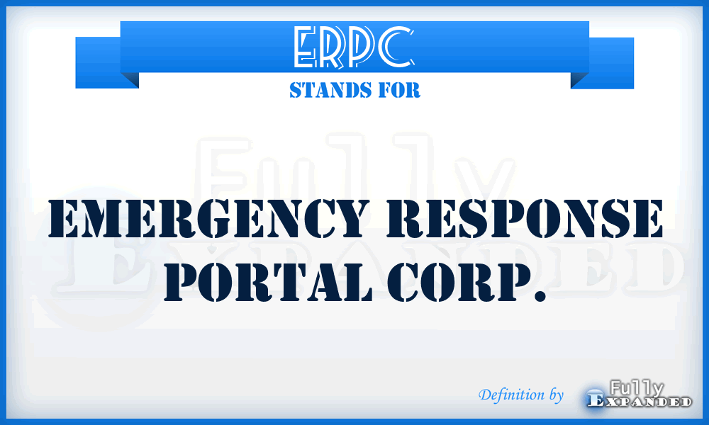 ERPC - Emergency Response Portal Corp.