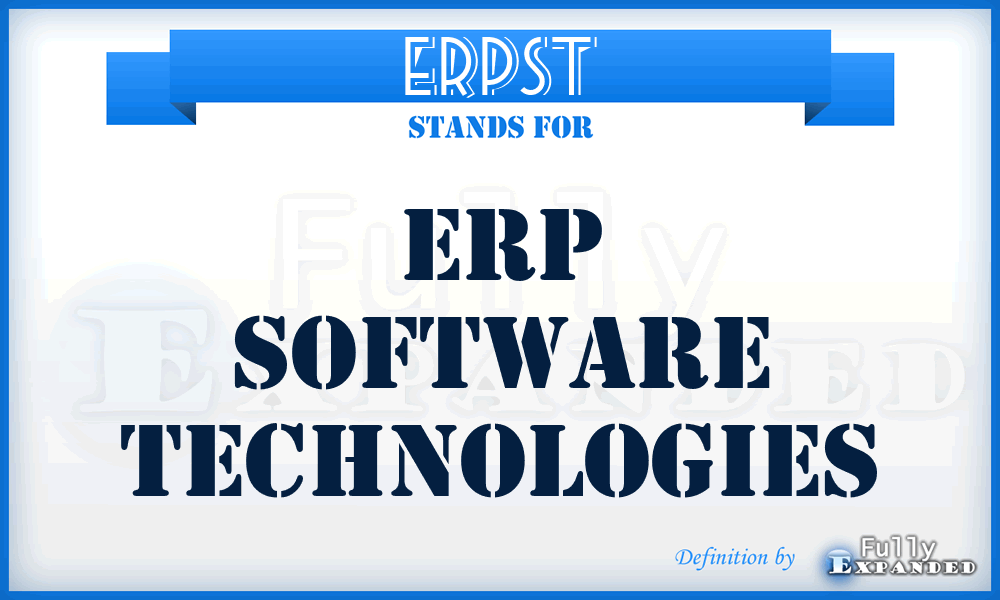 ERPST - ERP Software Technologies