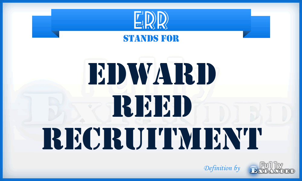 ERR - Edward Reed Recruitment