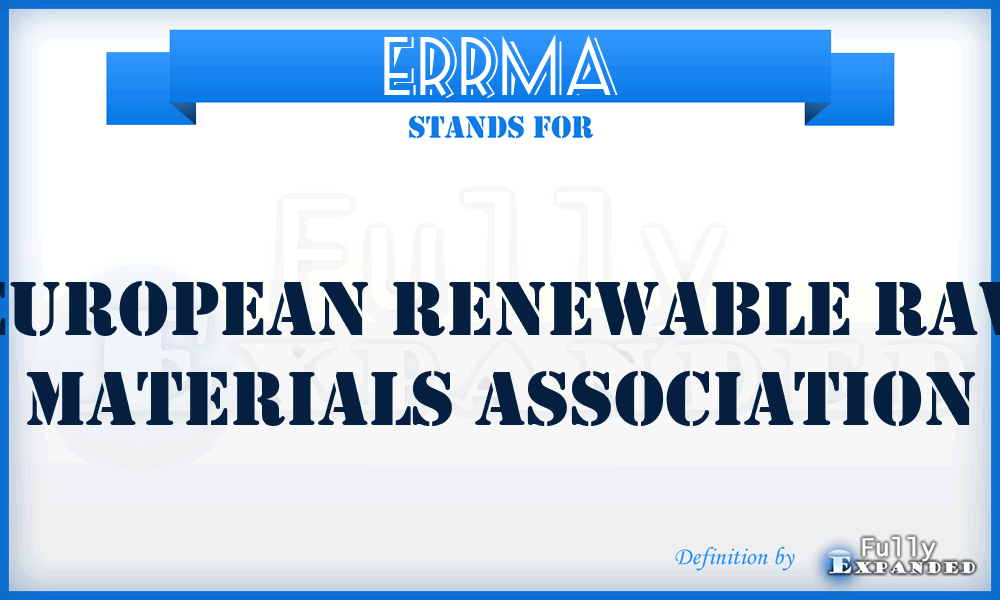 ERRMA - European Renewable Raw Materials Association