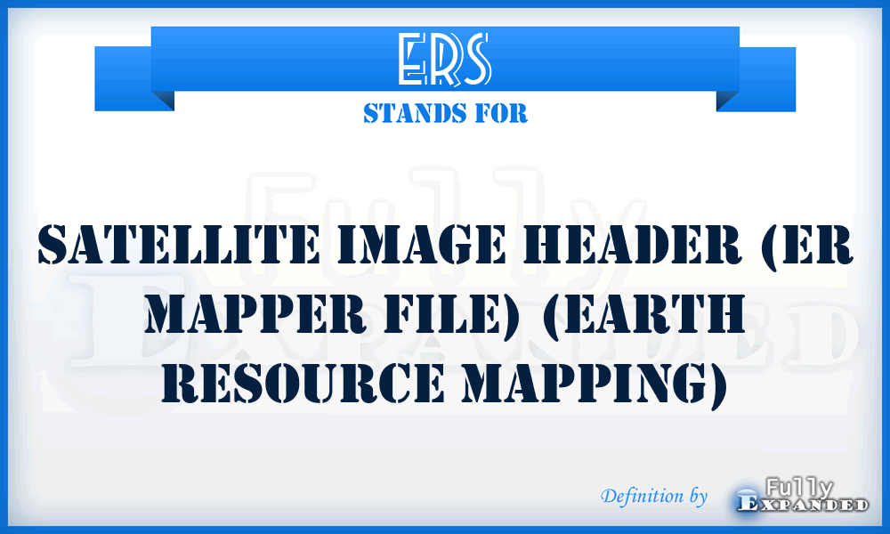 ERS - Satellite image header (ER Mapper file) (Earth Resource Mapping)