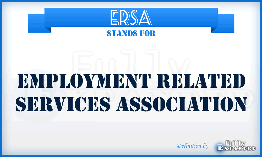 ERSA - Employment Related Services Association