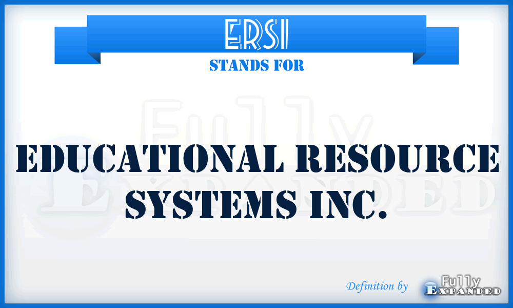 ERSI - Educational Resource Systems Inc.