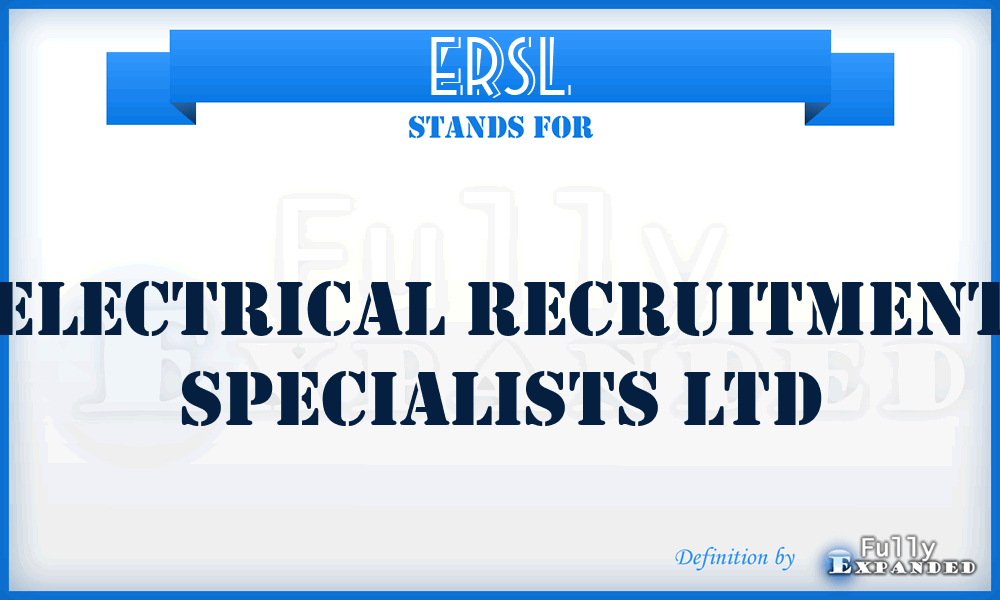 ERSL - Electrical Recruitment Specialists Ltd