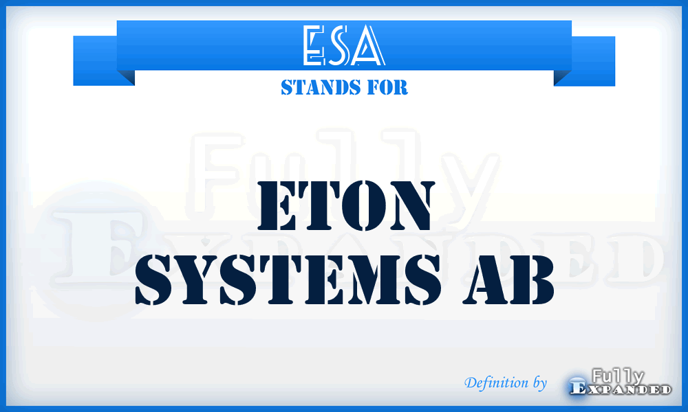 ESA - Eton Systems Ab