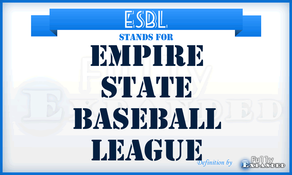 ESBL - Empire State Baseball League